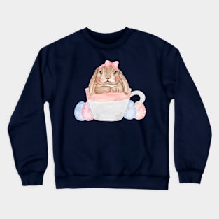 Bunny Cup Eggs Watercolor Crewneck Sweatshirt